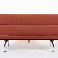 Mid Century Orange Sofa Compact by Eames for Herman Miller