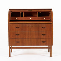 Mid Century Swedish Teak Rolltop Secretary Desk by Egon Ostergaard