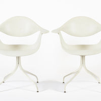 Mid Century White Swag Chairs by George Nelson for Herman Miller