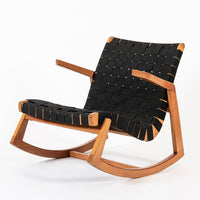 Rare Early Mid Century Wooden Rocking Chair by Ralph Rapson, 1940s