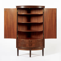 Mid Century Danish Modern Rosewood Corner Cabinet 1960s