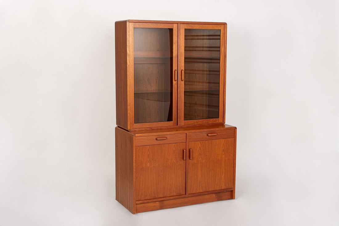 Mid Century Danish Teak Bookcase Wall Unit or China Cabinet