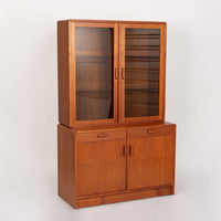 Mid Century Danish Teak Bookcase Wall Unit or China Cabinet