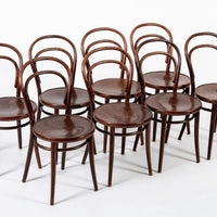Vintage Bent Wood Cafe Bistro Chairs by Drevounia, Set of 8