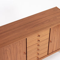 Mid Century Danish Teak Wood Credenza Sideboard Cabinet