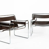 Pair of Mid Century Brown Wassily Chairs by Marcel Breuer for Stendig, 1960s, Labeled