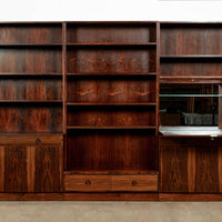Mid-Century Swedish Rosewood Bookcase Dropdown Wall Unit by Bertil Fridhagen for Bodafors, 1960s