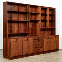Mid-Century Modern Swedish Rosewood Wall Unit Bookcase by Bertil Fridhagen for Bodafors, 1960s