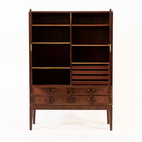 Mid Century Swedish Modern Tall Rosewood Cabinet