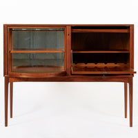 Mid Century Teak Bar Cabinet with Lazy Susan by Fredrik Kayser (attr.)