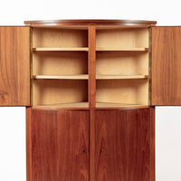 Mid Century Danish Modern Teak Wood Corner Cabinet 1960s