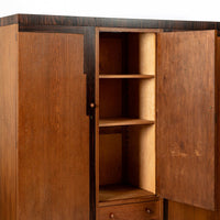 Antique German Art Deco Armoire Wardrobe Cabinet 1930s