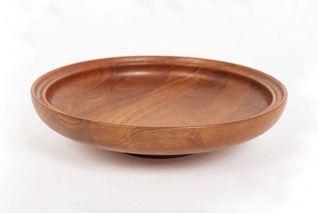 Danish Modern Large Teak Wood Bowl by Henning Koppel for Georg Jensen, 1960s