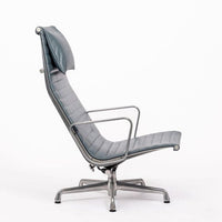 Eames Blue Gray Leather Office Lounge Chair for Herman Miller - 2 Available