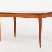 Antique French Art Deco Cherry Wood Writing Desk Table by Jacques Quinet