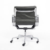Dark Gray Leather Office Chair by Eames for Herman Miller Aluminum Group