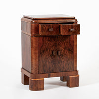 Antique Art Deco Small Wood Side Cabinet or Nightstand 1940s