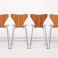 Danish Modern Wood Stools Series 7 by Arne Jacobsen for Fritz Hansen