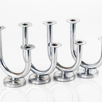 Antique Art Deco Taurex Chrome Candlestick Holders by Walter Von Nessen for Chase