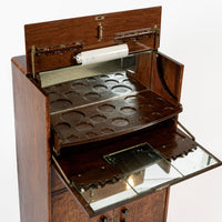 Antique French Art Deco Elm Wood Bar Cabinet 1930s