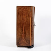 Antique Art Deco Small Burlwood Drinking Cabinet, 1930s