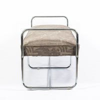 Antique Hoffmann Bauhaus Daybed Bench for Howell, Art Deco Chrome Tubular Steel Bench, 1940s