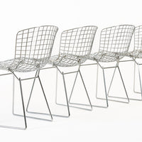 Mid Century Modern Silver Wire Dining Side Chairs by Harry Bertoia for Knoll
