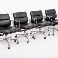 Mid Century Black Leather Office Chairs by Eames for Herman Miller