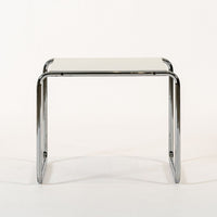 Mid Century White Tubular Steel Laccio Side Table by Marcel Breuer for Knoll