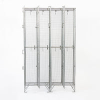 Pair British Industrial Metal Wire Mesh Locker Sets, Made in the UK