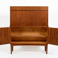 Mid-Century Danish Modern Teak Secretary Desk Cabinet 1960s