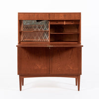 Mid-Century Danish Modern Teak Secretary Desk Cabinet 1960s