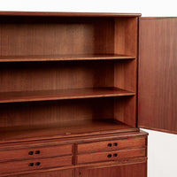 Mid Century Danish Modern Teak Storage Cabinet, Circa 1960, Two-Piece