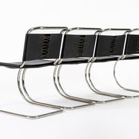Mid Century Bauhaus MR 10 Black Side Chairs by Mies van der Rohe for Knoll