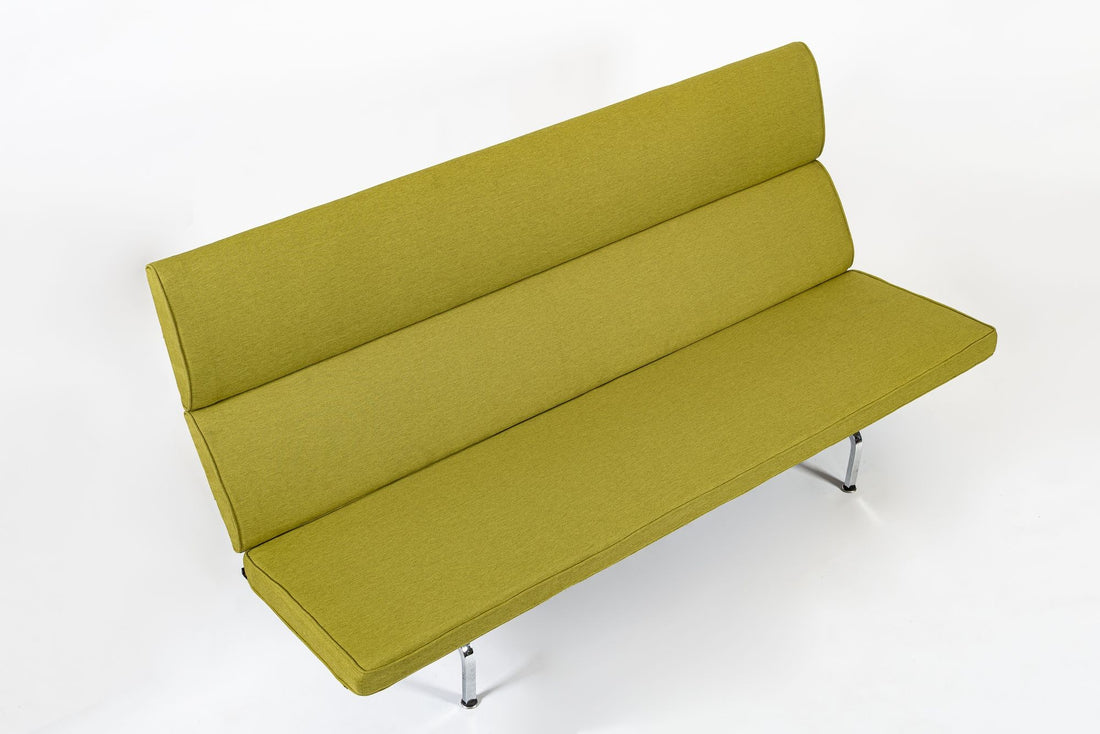 Mid Century Lime Green Sofa Compact by Eames for Herman Miller, 1970s