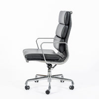 Eames for Herman Miller Tall Black Leather Desk Chair Soft Pad