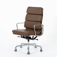 Eames for Herman Miller Tall Brown Leather Desk Chair Soft Pad