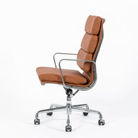 Herman Miller Eames Tall Medium Brown Leather Desk Chair Soft Pad