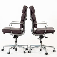 Eames for Herman Miller Tall Dark Purple Desk Chairs Set of 2