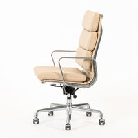 Eames Herman Miller Tall Cream Leather Office Chair Aluminum Group