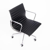 Eames Herman Miller Black Leather Office Chair Thin Pad Aluminum Group