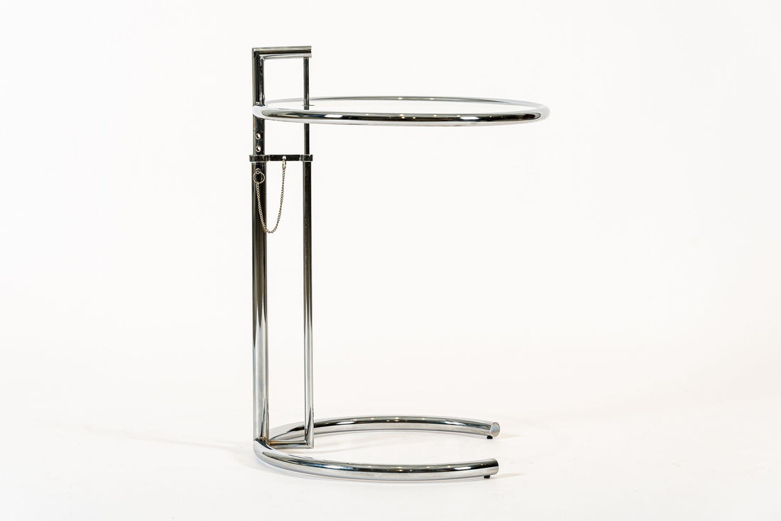 Mid Century Chrome & Glass Side Table by Eileen Gray (attr.)