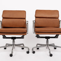 Mid Century Brown Leather Office Chairs by Eames for Herman Miller