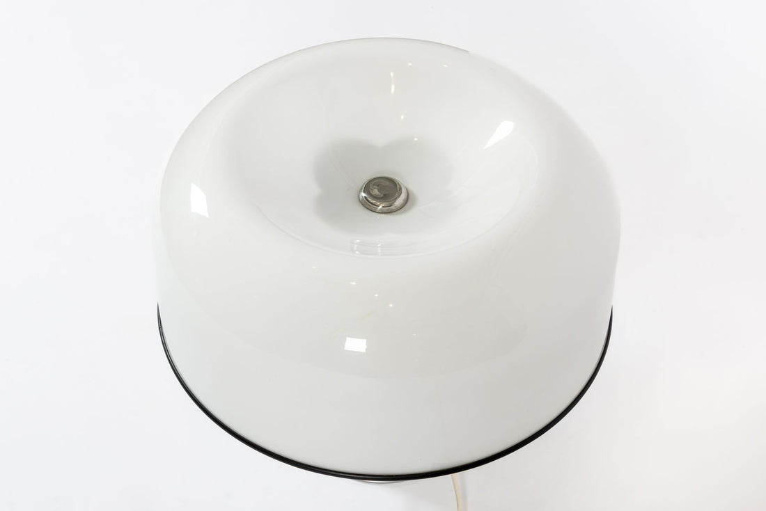 Extra Large Mid Century Italian White & Chrome Table Lamp by iGuzzini