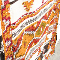 Vintage Moroccan Tribal Berber Orange Wool Floor Rug
