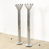 Mid Century Silver Chrome Tubular Floor Lamp