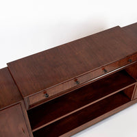 Antique Italian Art Deco Wood Sideboard Credenza or Bar Cabinet 1940s