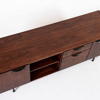 Mid Century Walnut Wood File Cabinet Credenza by Jens Risom