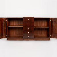 Antique French Art Deco Mahogany Wood Sideboard or Bar Cabinet 1930s