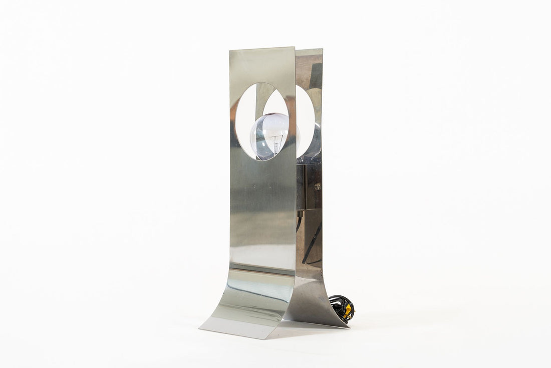 Mid Century Modern Silver Table Lamp by Francois Monnet